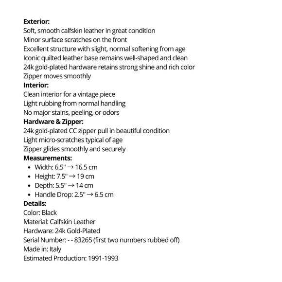 Authentic Vintage Chanel Vanity Case Collectible – 24k Gold + Black Calfskin - Picture 10 of 10